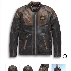 Harley Davidson Men’s H-D Triple Vent Trostel Leather Jacket